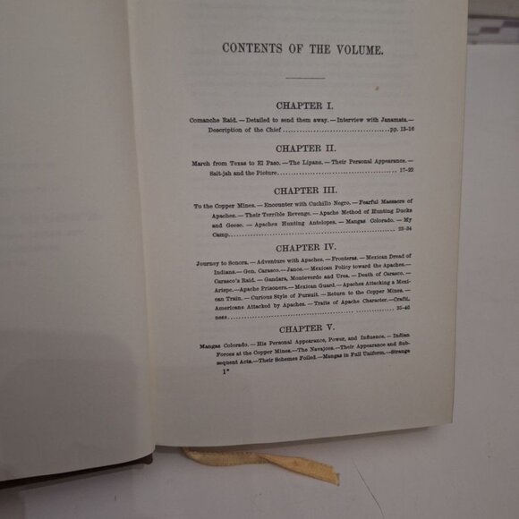 Life Among The Apaches John C Cremony Classics Old West 1980 Leather Ribbon Book - Picture 6 of 8